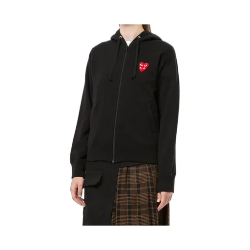 Heart Motif Zip Hoodie