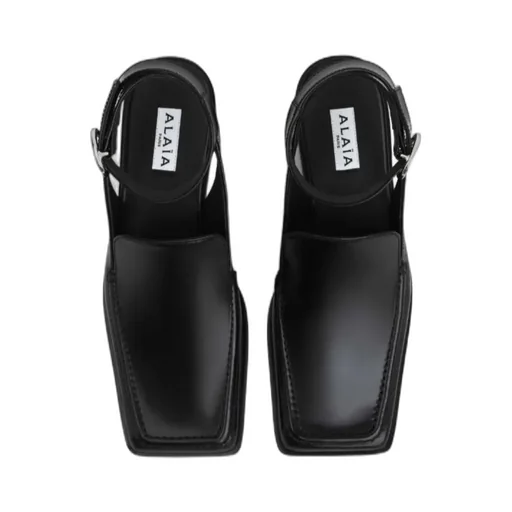 Ankle-Strap Square-Toe Loafers