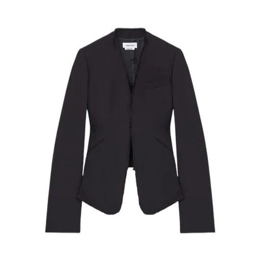 Frayed-Edge Fitted Blazer