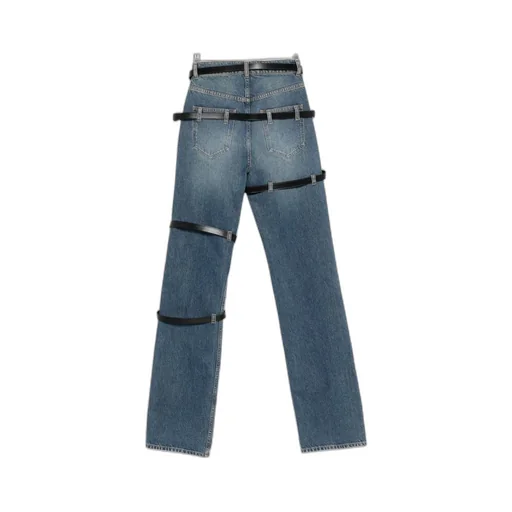 Multi-Belt Five-Pocket Jeans