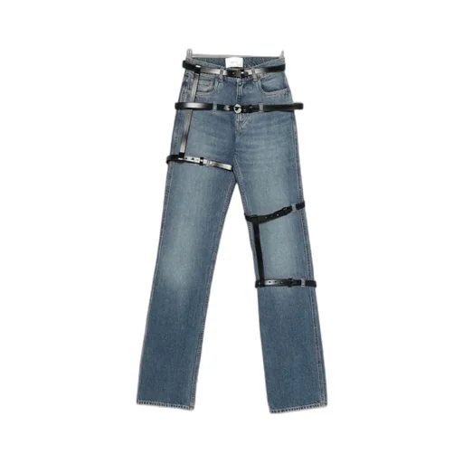 Multi-Belt Five-Pocket Jeans