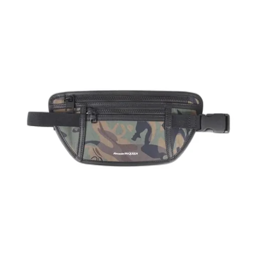 Camouflage-Print Zipped Belt Bag