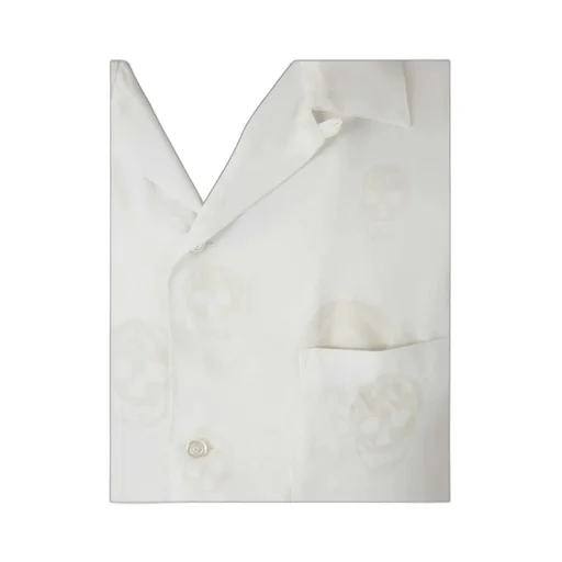 Short Sleeved Skull Jacquard Shirt