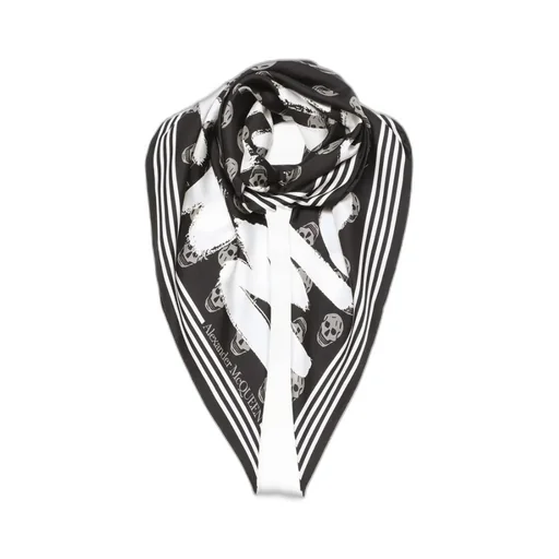 Logo-Print Skull-Motif Scarf