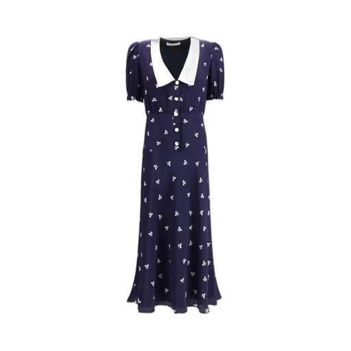 Lapel Short-Sleeved Dress