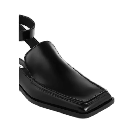 Ankle-Strap Square-Toe Loafers