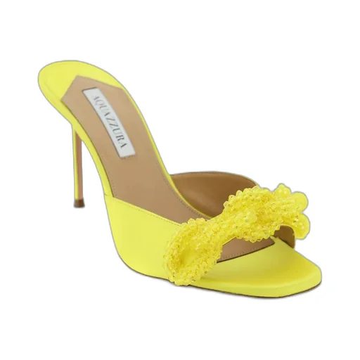 Chain Of Love Embellished Satin Mules