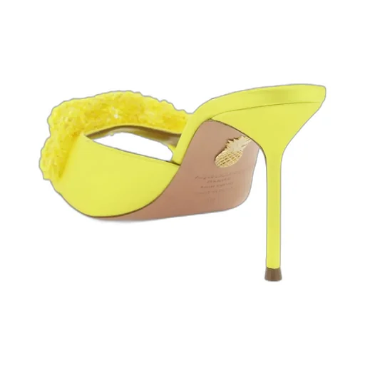 Chain Of Love Embellished Satin Mules