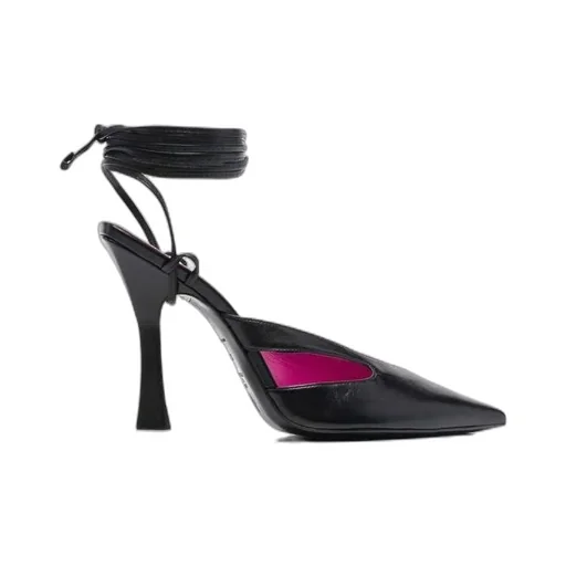 Pointed-Toe Lace-Up Pumps