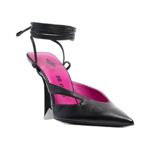 Pointed-Toe Lace-Up Pumps