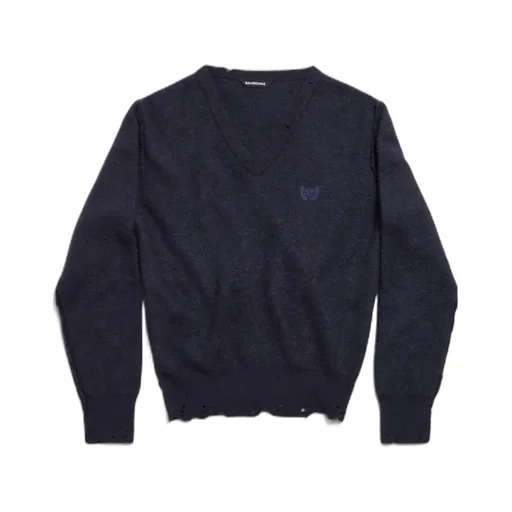 Laurel Classic V-Neck Destroyed Sweater