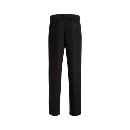Tapered-Leg Pleated Chino Trousers