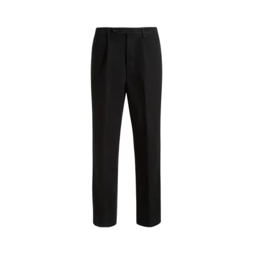 Tapered-Leg Pleated Chino Trousers
