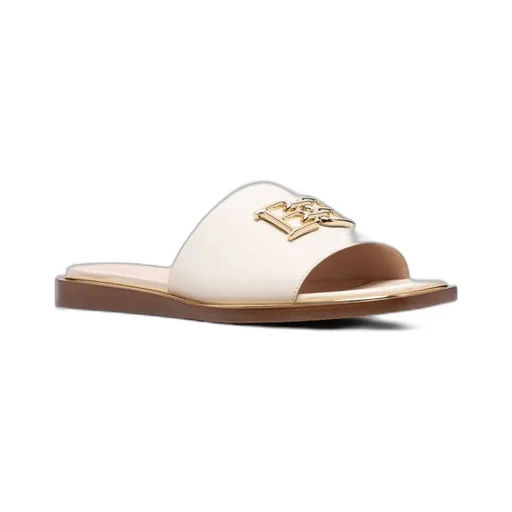 Logo Plaque Leather Sandals
