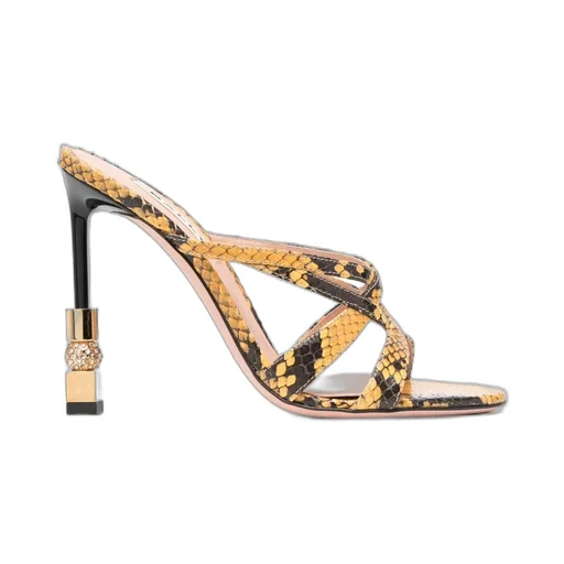 Patterned High-Heeled Sandals
