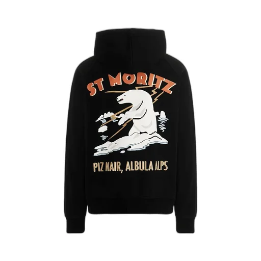 Motif Printed Drawstring Hoodie