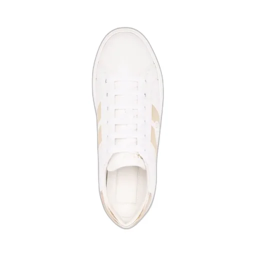 Logo-Stripe Leather Trainers
