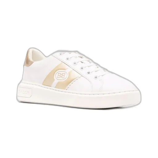 Logo-Stripe Leather Trainers