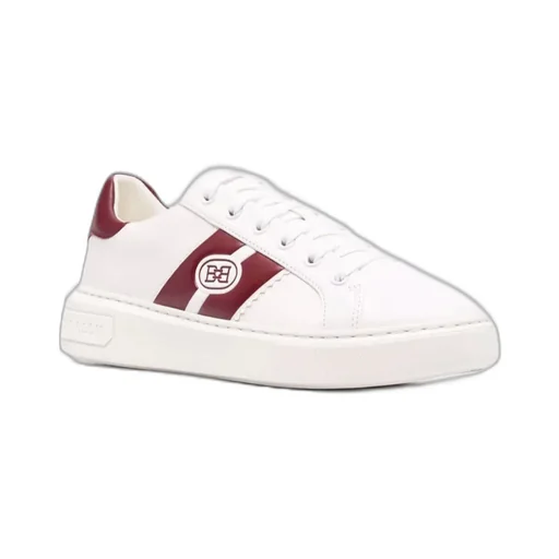 Mikki Logo-Stripe Leather Sneakers