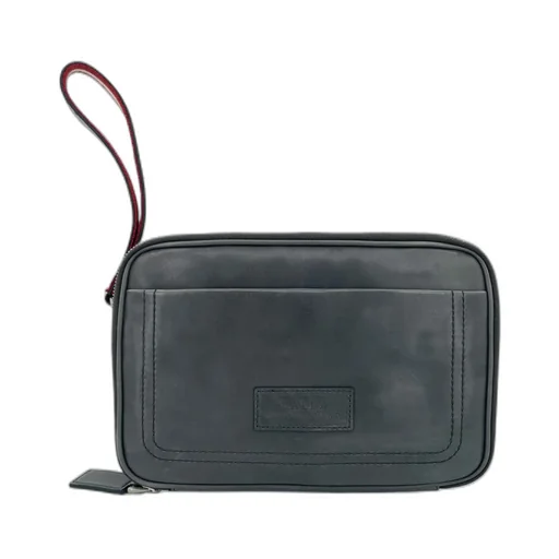 Logo Zipper Clutch