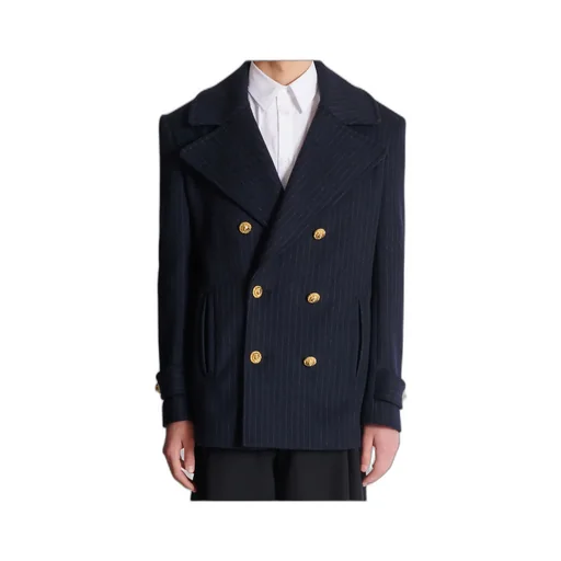 Short Striped Pea Coat