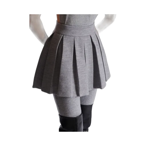 Short Pleated Knit Skirt