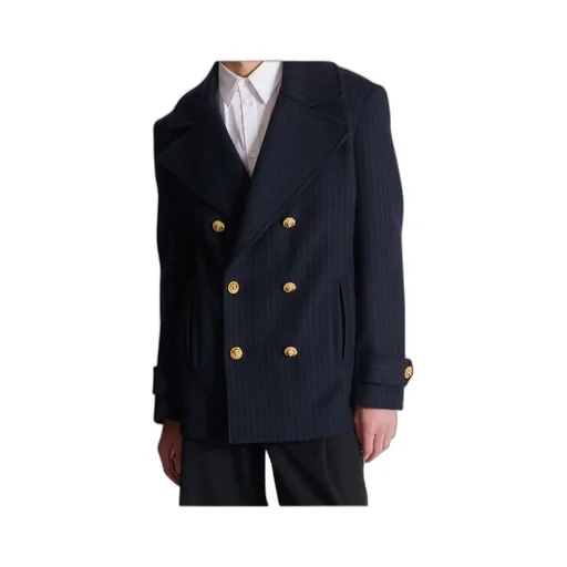 Short Striped Pea Coat