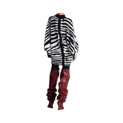 Zebra Intarsia Knit Dress