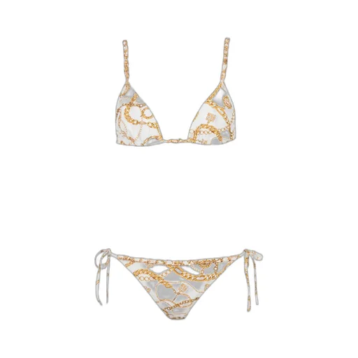 Two Piece Chain-Print Triangle Bikini Set