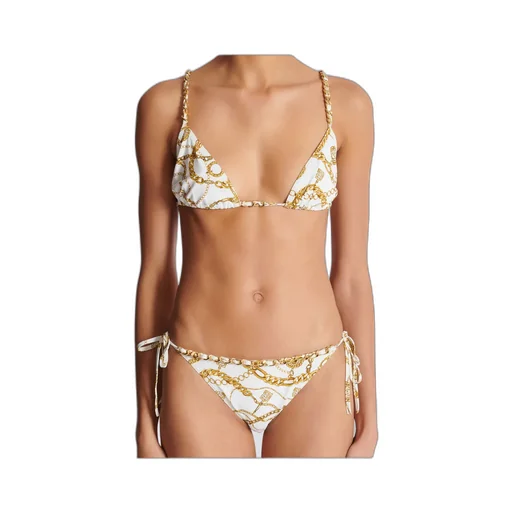 Two Piece Chain-Print Triangle Bikini Set