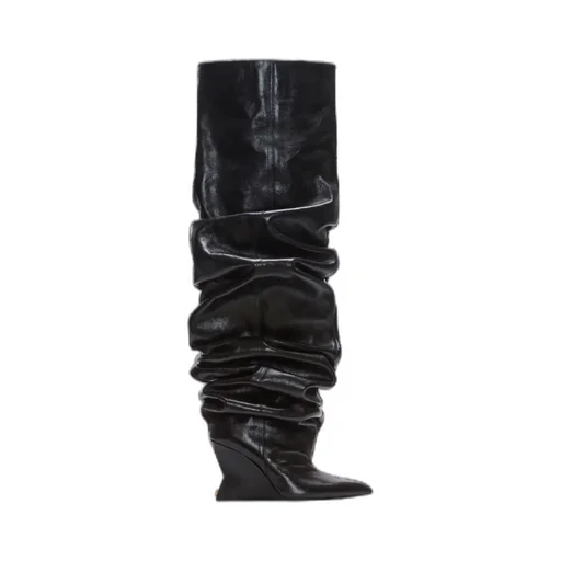 Wedge Thigh-High Boots