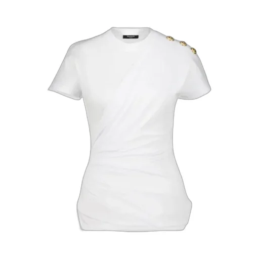 Short-Sleeved Draped Jersey T-Shirt
