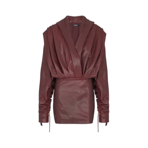 Leather Short Hooded Dress