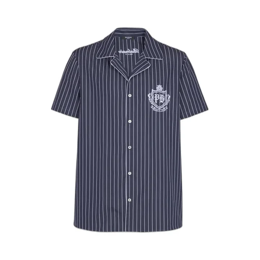 Striped Poplin Pyjama Shirt