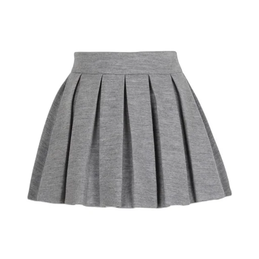 Short Pleated Knit Skirt