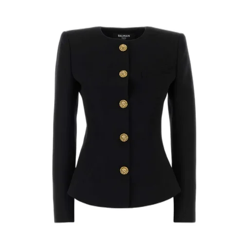 Peplum Hem Single Breasted Jacket