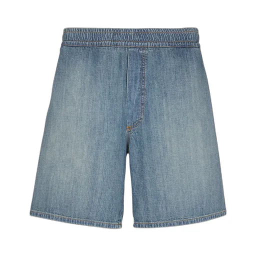 Elastic-Waist Denim Shorts