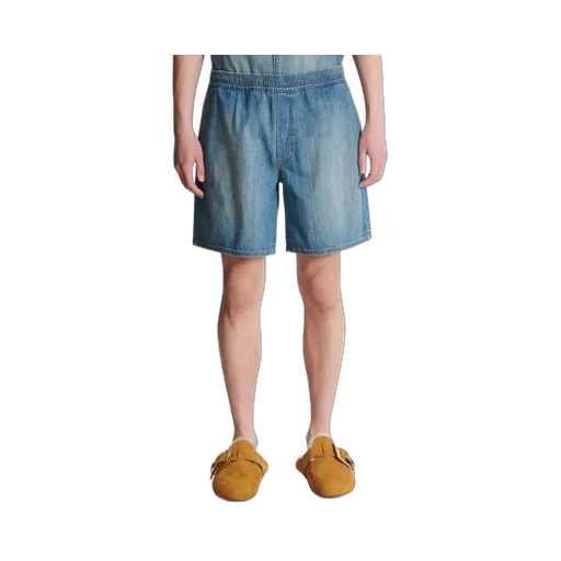Elastic-Waist Denim Shorts