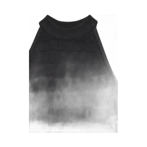 Halterneck Crocodile-Effect Top