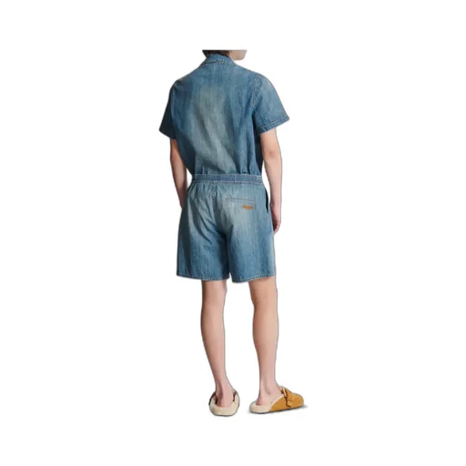 Elastic-Waist Denim Shorts