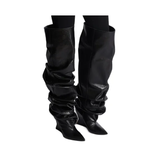 Wedge Thigh-High Boots