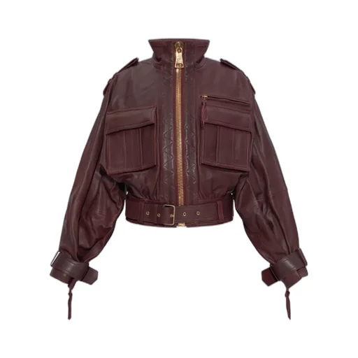 High-Neck Leather Jacket