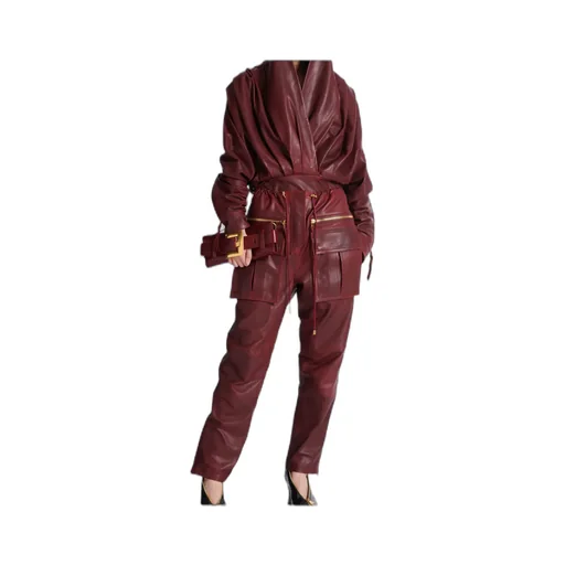 Leather Short Hooded Dress