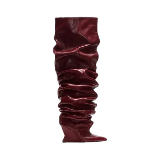 Wedge Thigh-High Boots