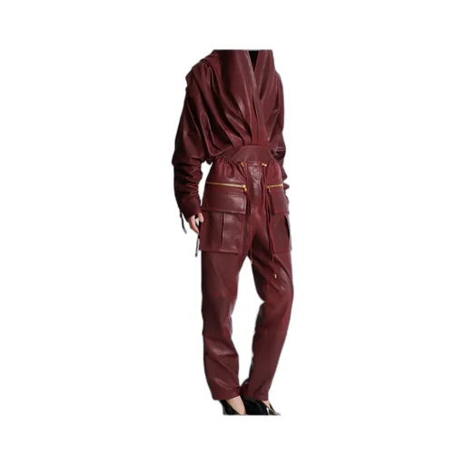 Leather Short Hooded Dress