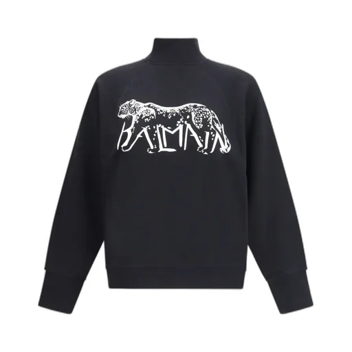 Leopard Print High Neck Sweatshirt