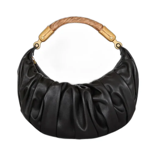 Medium Ebene Ruched Shoulder Bag