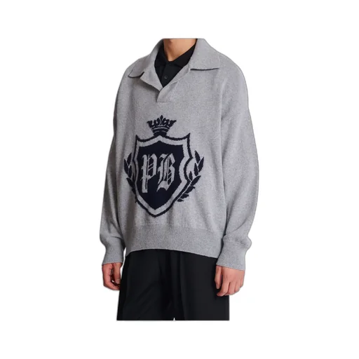 College Emblem Polo Sweater