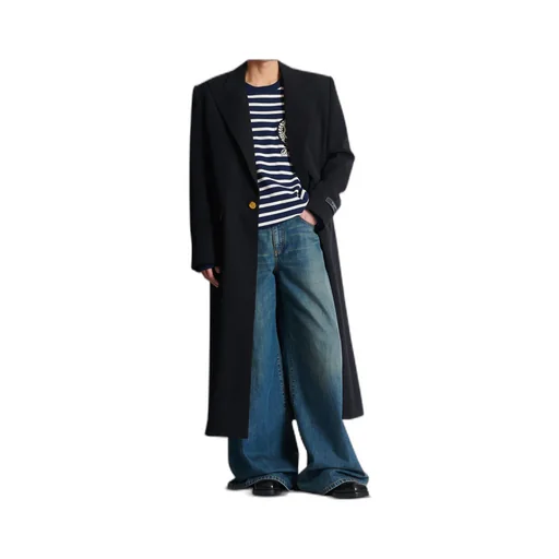 Long Grain De Poudre Wool Coat