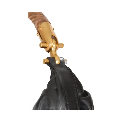 Medium Ebene Ruched Shoulder Bag